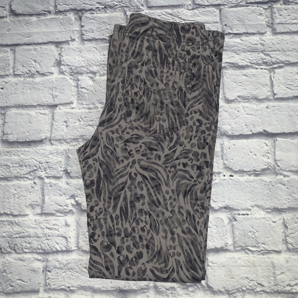 Pilcro Boot Cut Pants Womens X-Small Sz 0 Gray Leopard Mid Rise Animal Print - Picture 4 of 9
